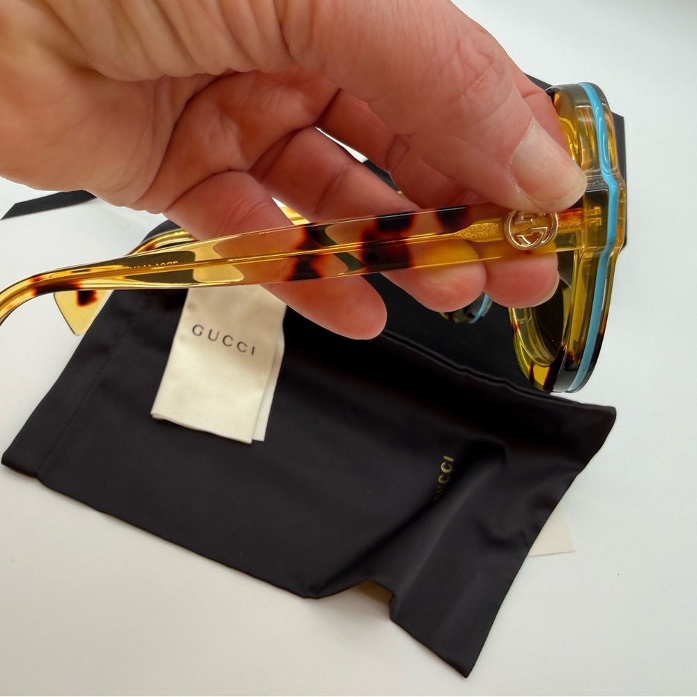 Gucci Women's Multicolor Tortoiseshell Sunglasses with Brown Lenses - Picture 4 of 13